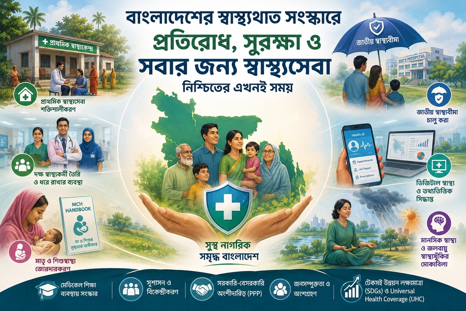 বাংলাদেশের স্বাস্থ্যখাত সংস্কারে প্রতিরোধ, সুরক্ষা ও সবার জন্য স্বাস্থ্যসেবা নিশ্চিতের এখনই সময়