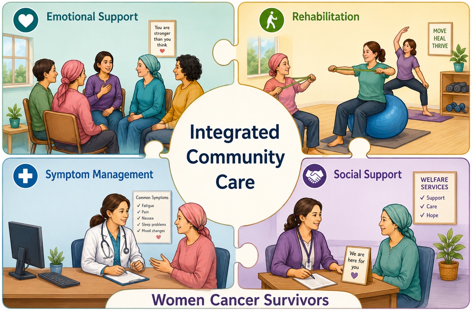 Integrated Community Care for Women Cancer Survivors: From Treatment to Survivorship
